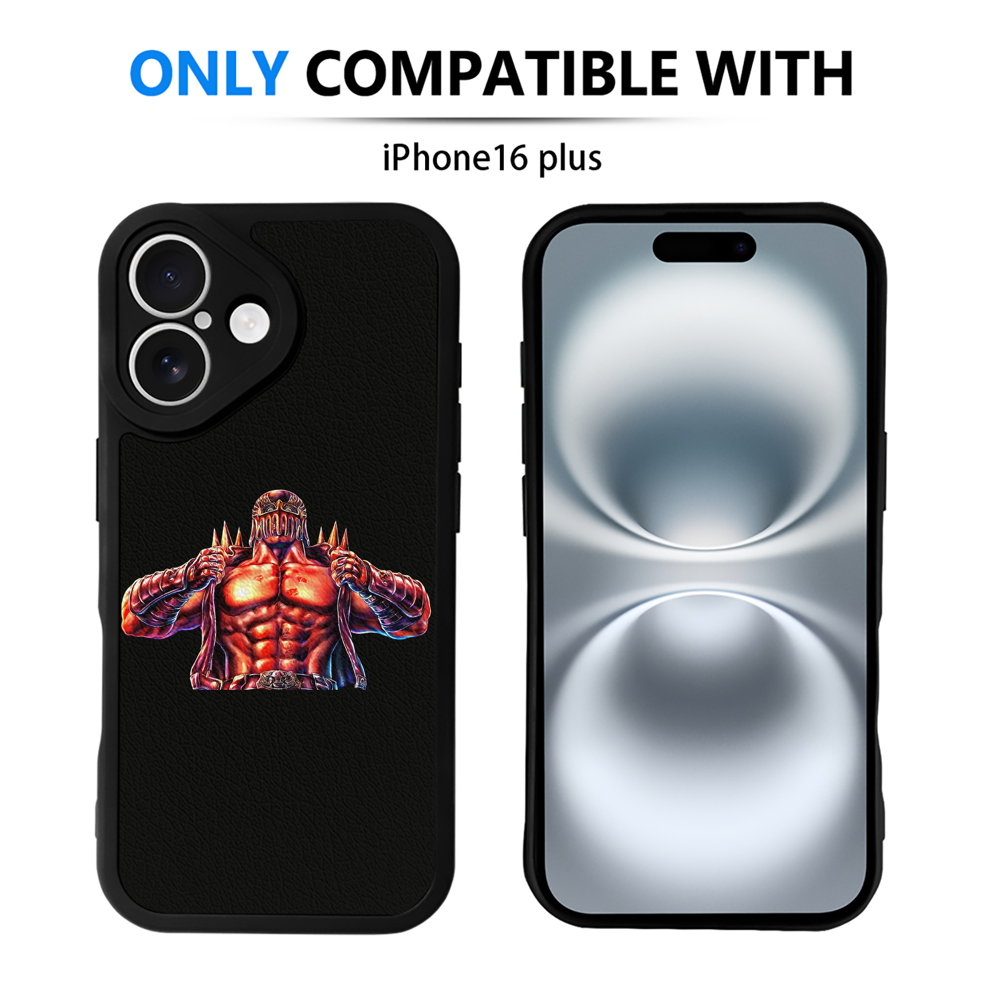 （画像用） 北斗の拳 Fist of the North Star 【iPhone 16シリーズ対応】シリコンスマホケース（レザー調） 材質：シリコン
